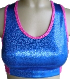 metallic sports bra with binding trim
